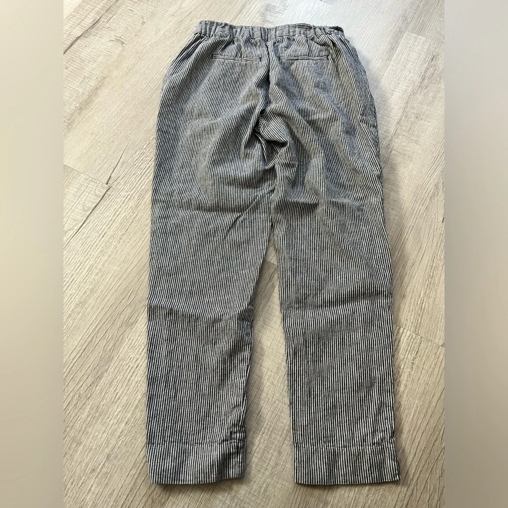 Banana Republic Hayden Pant Linen Blend Stripe White/Blue size 2